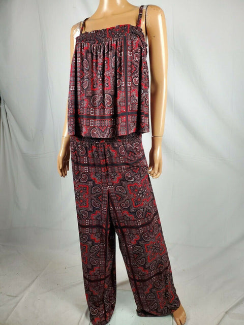 $109 INC CONCEPTS Womens Black Paisley Printed Sleeveless Jumpsuit Dress Plus 2X - evorr.com