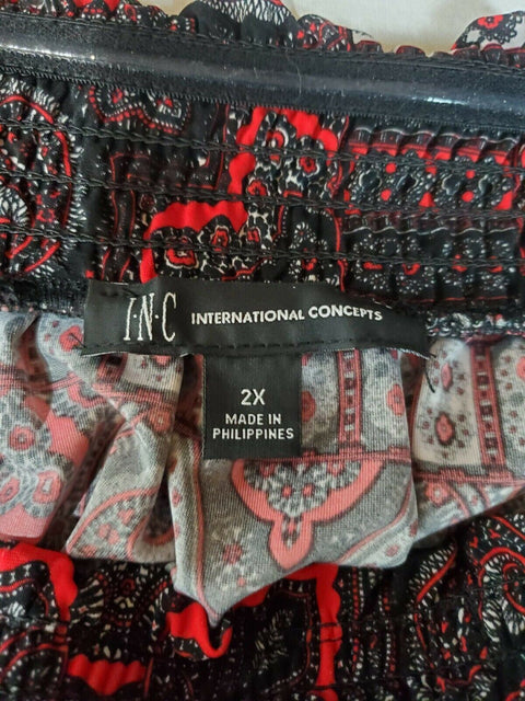 $109 INC CONCEPTS Womens Black Paisley Printed Sleeveless Jumpsuit Dress Plus 2X - evorr.com