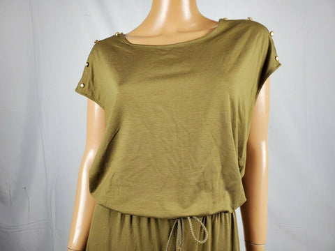 $165 Lauren Ralph Lauren Women Green Short Sleeve Stretch Jumpsuit Dress Plus 3X - evorr.com