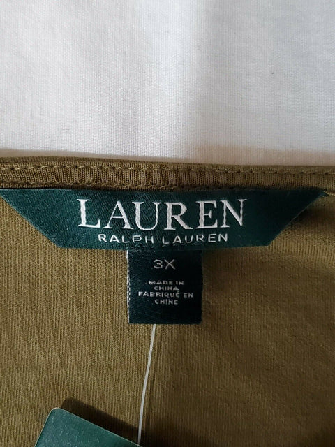 $165 Lauren Ralph Lauren Women Green Short Sleeve Stretch Jumpsuit Dress Plus 3X - evorr.com