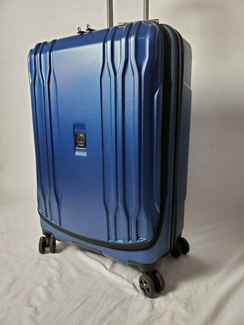 $300 New Delsey Eclipse 25" Spinner 8 Wheels Luggage Hard Case Blue Suitcase
