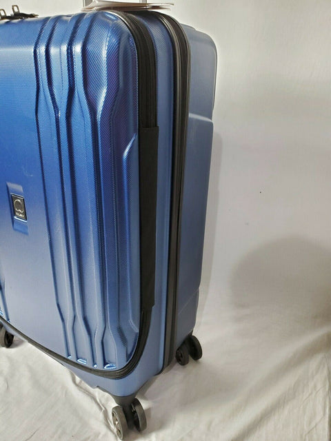 $300 New Delsey Eclipse 25" Spinner 8 Wheels Luggage Hard Case Blue Suitcase
