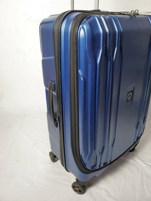 $300 New Delsey Eclipse 25" Spinner 8 Wheels Luggage Hard Case Blue Suitcase
