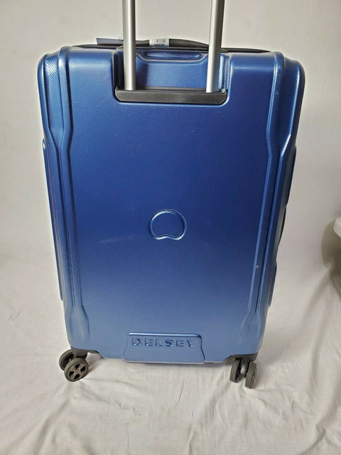 $300 New Delsey Eclipse 25" Spinner 8 Wheels Luggage Hard Case Blue Suitcase