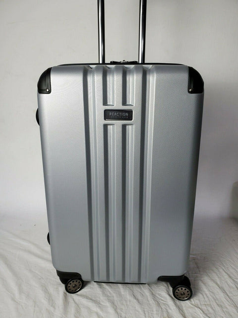 $380 Kenneth Cole Reaction Reverb 24" Hard case Spinner Suitcase Luggage Silver