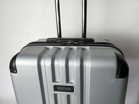 $380 Kenneth Cole Reaction Reverb 24" Hard case Spinner Suitcase Luggage Silver