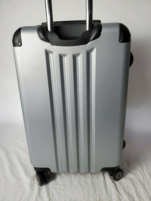 $380 Kenneth Cole Reaction Reverb 24" Hard case Spinner Suitcase Luggage Silver