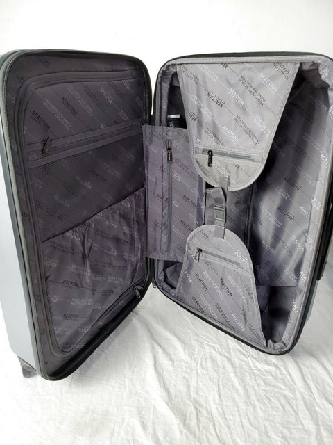 $380 Kenneth Cole Reaction Reverb 24" Hard case Spinner Suitcase Luggage Silver