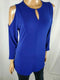 Lauren Ralph Lauren Women Cold Shoulder Sleeve Key Hole Blouse Top Petite M - evorr.com