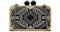 PATRICIA NASH Small Embroidered Wood Box Black Nola Shoulder Chain Clutch Purse