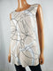New Alfani Women's Scoop-Neck Sleeveless Beige Printed Asymmetrical Hem Plus 2X - evorr.com