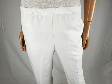 KAREN SCOTT Women Comfort Elastic Dress Pant White Pull On Short Length Petite L - evorr.com