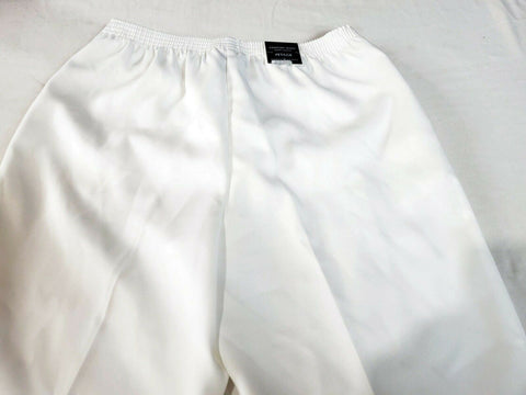KAREN SCOTT Women Comfort Elastic Dress Pant White Pull On Short Length Petite L - evorr.com