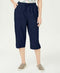 KAREN SCOTT Women's Blue Pull on EDNA Capri Cropped Pants Drawstring Comfort L - evorr.com