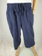 KAREN SCOTT Women's Blue Pull on EDNA Capri Cropped Pants Drawstring Comfort L - evorr.com