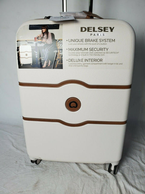 $800 New Delsey Chatelet Plus 28" Hardside Spinner Suitcase Luggage Champagne