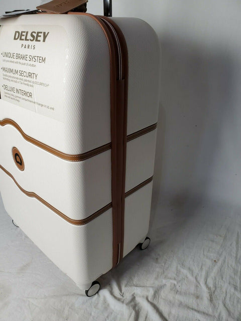 $800 New Delsey Chatelet Plus 28" Hardside Spinner Suitcase Luggage Champagne