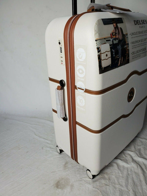 $800 New Delsey Chatelet Plus 28" Hardside Spinner Suitcase Luggage Champagne
