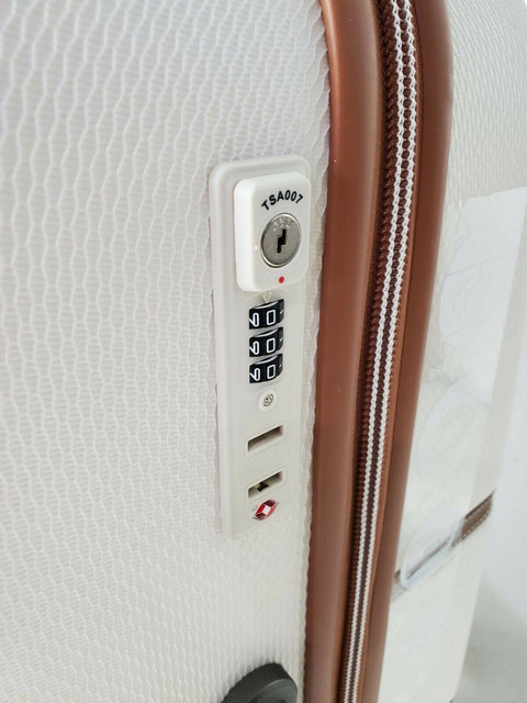 $800 New Delsey Chatelet Plus 28" Hardside Spinner Suitcase Luggage Champagne