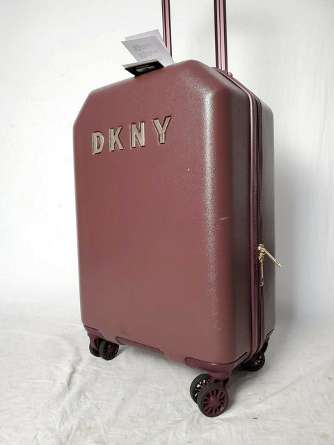 $225 DKNY Allure 20" Hard Case Spinner Suitcase Luggage Carry On Wine