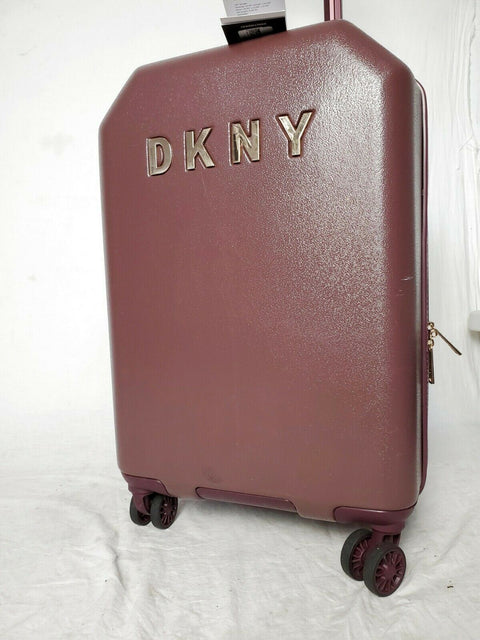 $225 DKNY Allure 20" Hard Case Spinner Suitcase Luggage Carry On Wine