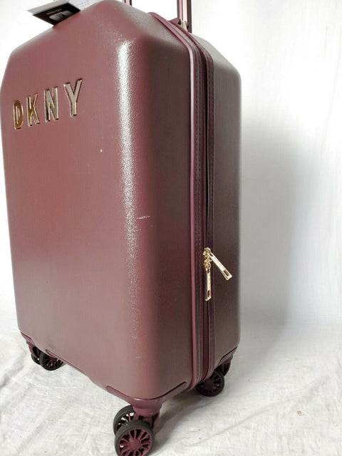 $225 DKNY Allure 20" Hard Case Spinner Suitcase Luggage Carry On Wine