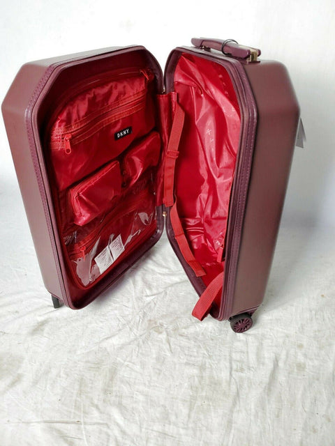 $225 DKNY Allure 20" Hard Case Spinner Suitcase Luggage Carry On Wine