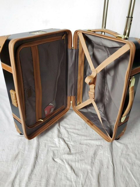 $400 CHARIOT GATSBY 2PC HARDSIDE LUGGAGE SET BLACK GOLD CARRY ON