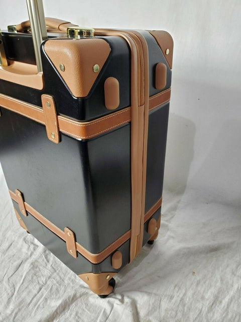 $400 CHARIOT GATSBY 2PC HARDSIDE LUGGAGE SET BLACK GOLD CARRY ON