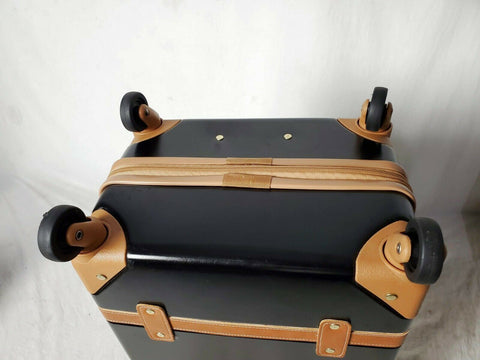 $400 CHARIOT GATSBY 2PC HARDSIDE LUGGAGE SET BLACK GOLD CARRY ON