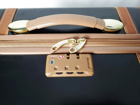 $400 CHARIOT GATSBY 2PC HARDSIDE LUGGAGE SET BLACK GOLD CARRY ON