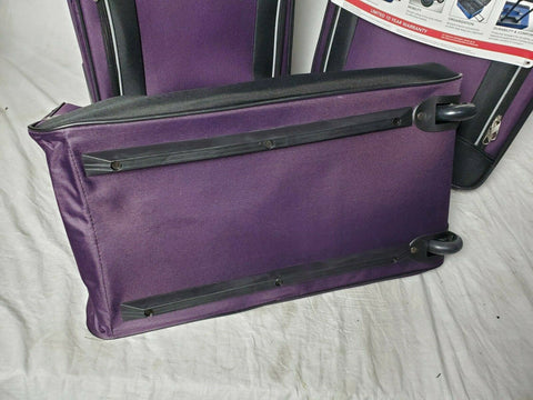 $350 New American Tourister FieldBrook XLT 4PC Luggage Set Purple Soft case