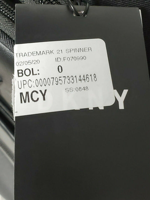 $300 New DKNY Trademark 21" Soft side Spinner Suitcase Luggage Carry On Black