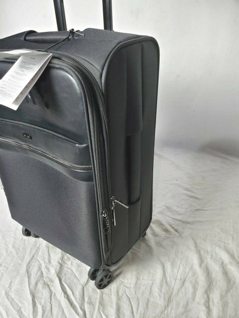 $300 New DKNY Trademark 21" Soft side Spinner Suitcase Luggage Carry On Black