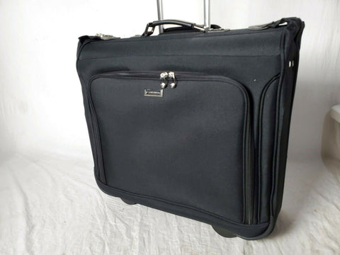 $350 London Fog Buckingham 44" Wheeled Garment Bag Suitcase Luggage Black