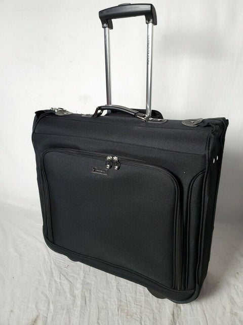 $350 London Fog Buckingham 44" Wheeled Garment Bag Suitcase Luggage Black