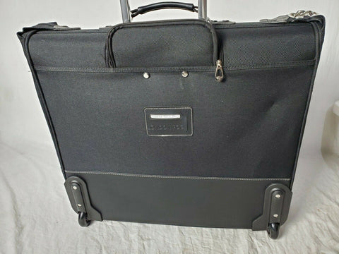 $350 London Fog Buckingham 44" Wheeled Garment Bag Suitcase Luggage Black