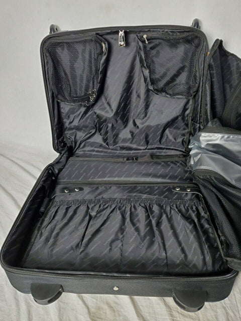 $350 London Fog Buckingham 44" Wheeled Garment Bag Suitcase Luggage Black