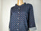 New TOMMY HILFIGER Women's Blue Printed Long Sleeve Button Shirt Collar Plus 3X - evorr.com