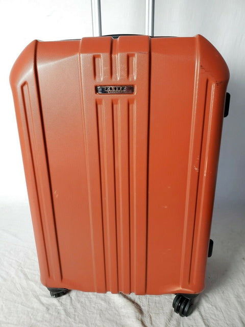 $380 Elite Luggage Capitola 24" Hard Case Luggage Spinner Suitcase Orange TSA