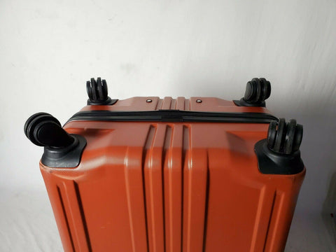 $380 Elite Luggage Capitola 24" Hard Case Luggage Spinner Suitcase Orange TSA