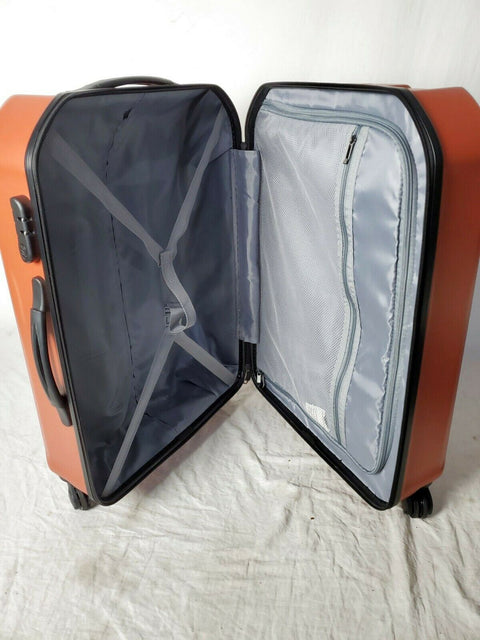 $380 Elite Luggage Capitola 24" Hard Case Luggage Spinner Suitcase Orange TSA