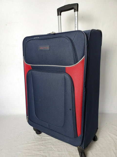 Nautica Oceanview 28" Luggage Spinner Suitcase Navy Blue Red Upright