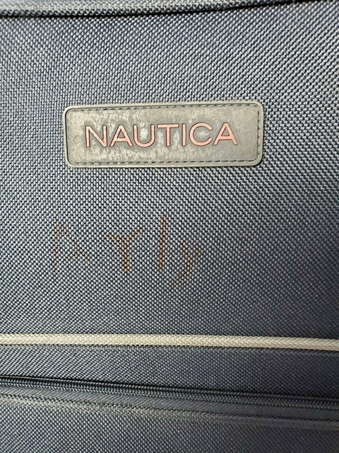 Nautica Oceanview 28" Luggage Spinner Suitcase Navy Blue Red Upright