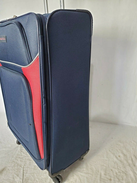 Nautica Oceanview 28" Luggage Spinner Suitcase Navy Blue Red Upright