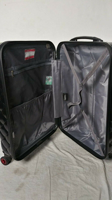 Rockland Quilt Collection 24 Hardcase Spinner Luggage Travel Suitcase Black
