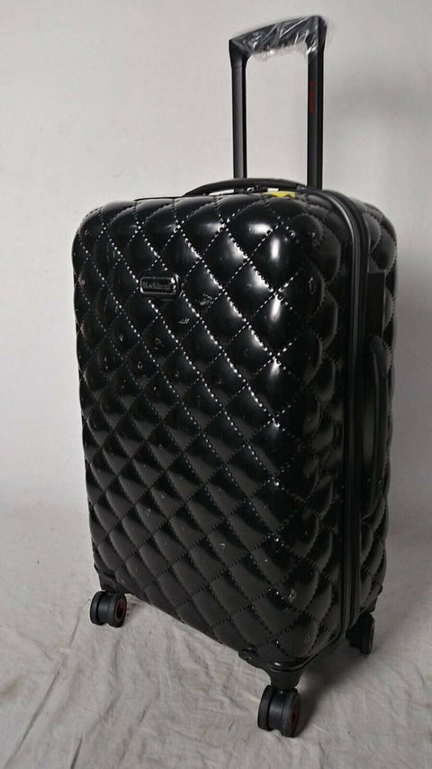 Rockland Quilt Collection 24 Hardcase Spinner Luggage Travel Suitcase Black