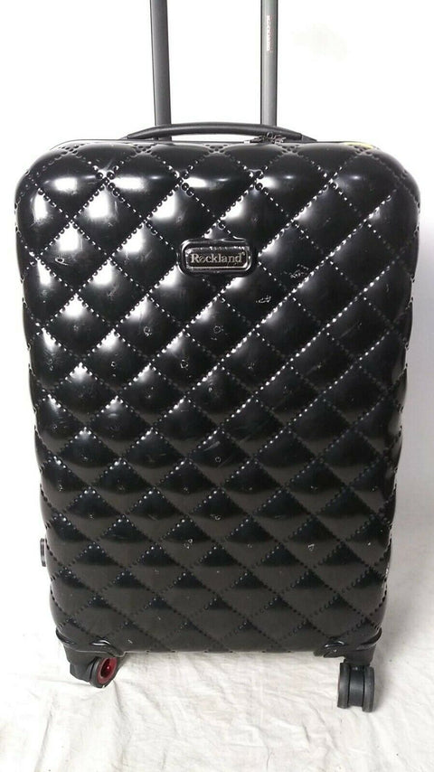 Rockland Quilt Collection 24 Hardcase Spinner Luggage Travel Suitcase Black