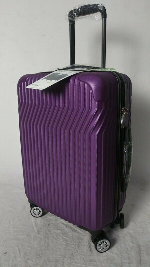 $290 New Rockland Pista 20" Hard case Luggage Suitcase Carry On Purple Textured