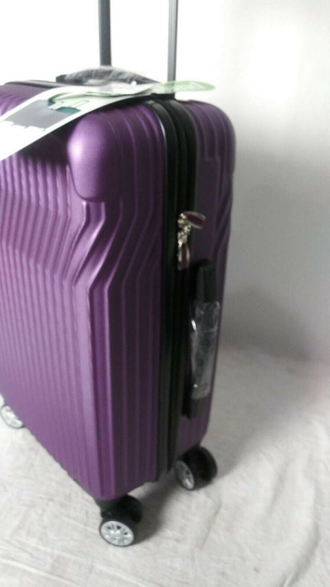 $290 New Rockland Pista 20" Hard case Luggage Suitcase Carry On Purple Textured